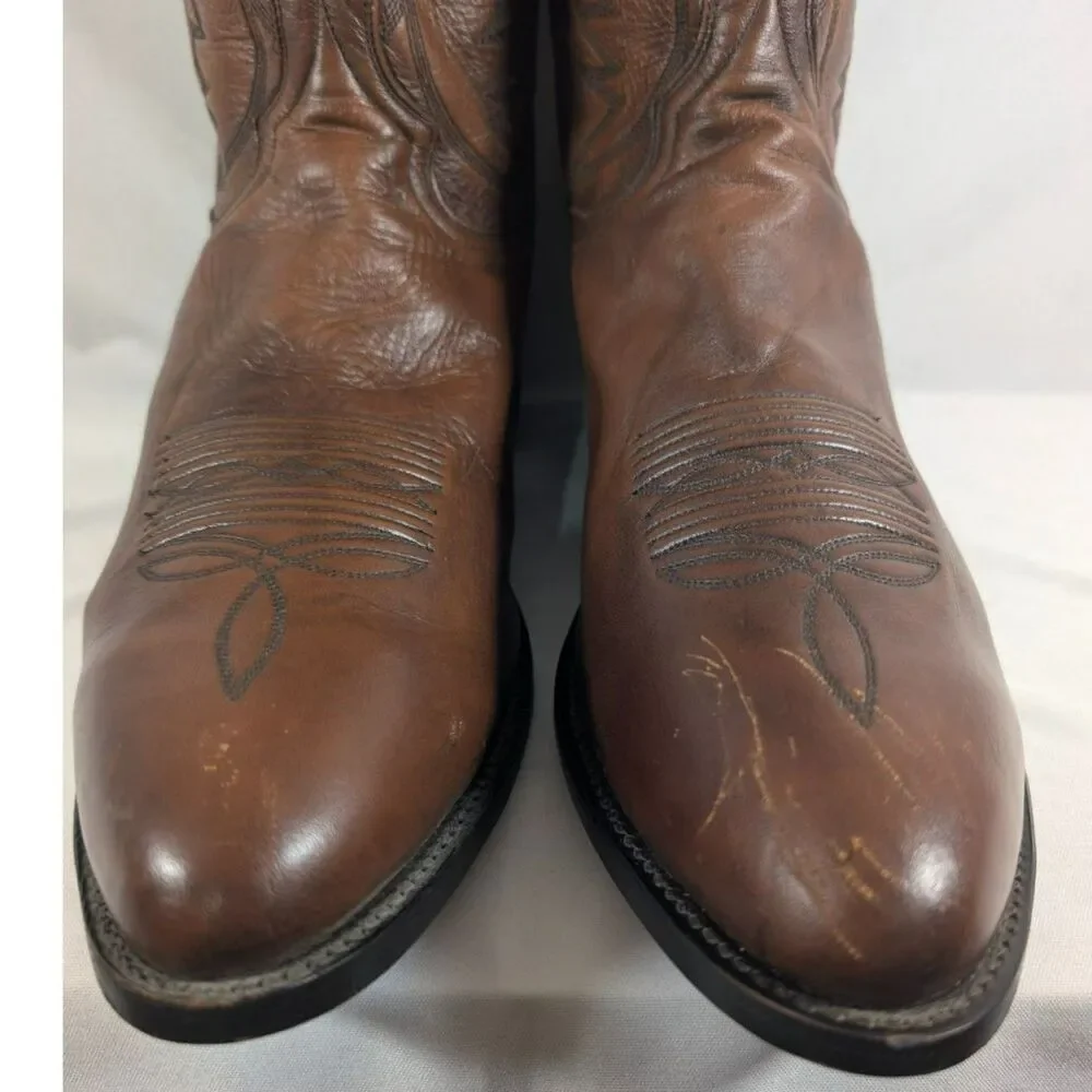 Dan Post Cowboy Boots Men’s 14D Brown Cowhide Leather Western Pointed Toe